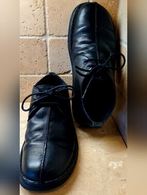 Skechers Men's Black Leather Chukka Boots - Lace-Up Casual Comfort Size 9